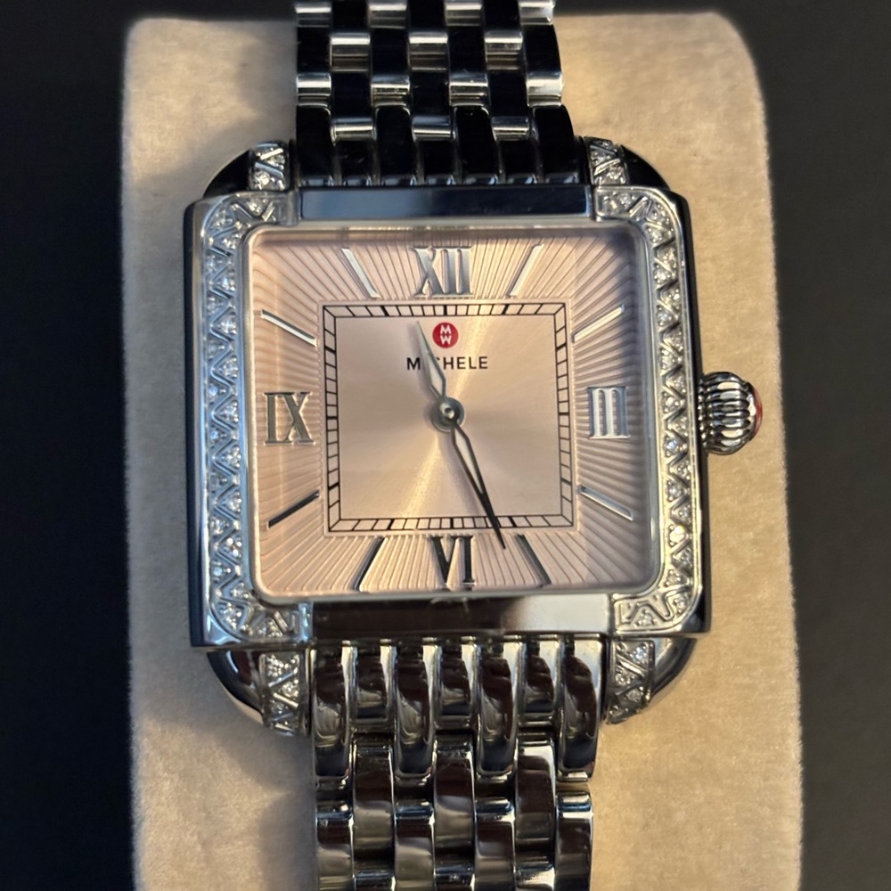 Michele milou diamond accent bracelet watch .30 CT TW Stainless steel